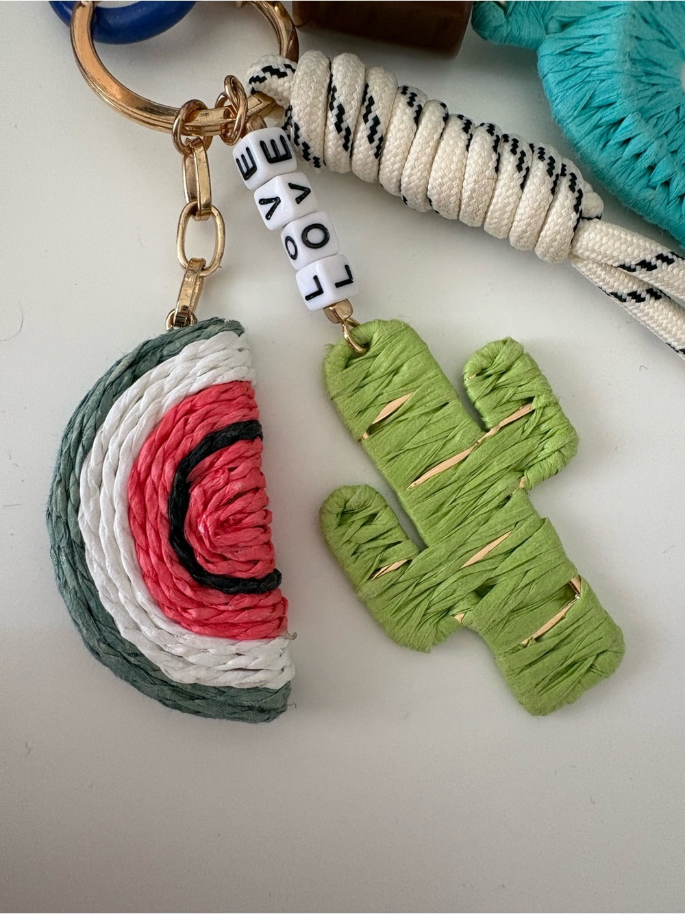 BIMBA y Lola Multi-Charm Bag Charm Keychain Cactus, Watermelon & Dolphin - Picture 4 of 4